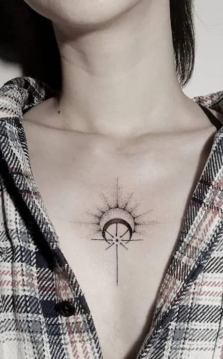 30+ Alluring Sternum Tattoo For Women